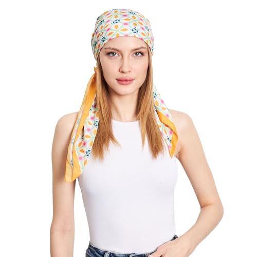 Kopfbedeckungen, vorgebundene Kopftücher für gemusterte Frauen mit | Weiche Chemo-Kopfbedeckung,fertige Kopfbedeckung (Geometrisches Design 1) von dscarf