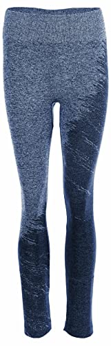 duParc Women's, Melange-Effekt Active Wear Sportleggings, Hohe Taille, Squat Proof, schnell trocknend, nahtlos, Blau, Small von duParc