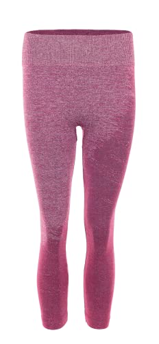 duParc Women's, Melange-Effekt Active Wear Sportleggings, Hohe Taille, Squat Proof, schnell trocknend, nahtlos, Rot, Extra Large von duParc