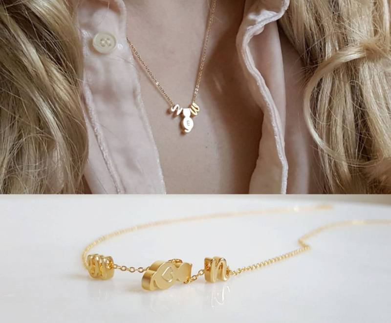 Katze Halskette, Mädchen Alphabet Beste Freunde Personalisierte Silber Brautjungfer Geschenk, Paar Mutter Geschenk von dua770