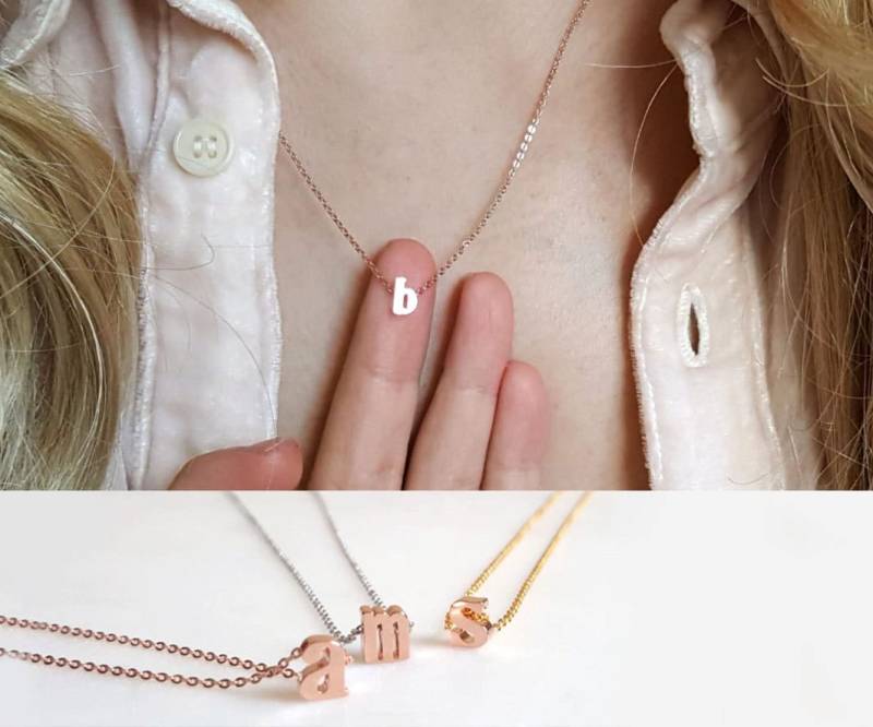 Kleine Rose Gold Initial Halskette, Alphabet Beste Freunde Personalisierte Brautjungfer Geschenk, Buchstabe Halskette von dua770
