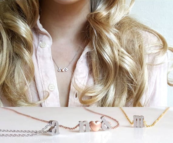 Kleine Silber Halskette, Alphabet Beste Freunde Personalisierte Brautjungfer Geschenk von dua770