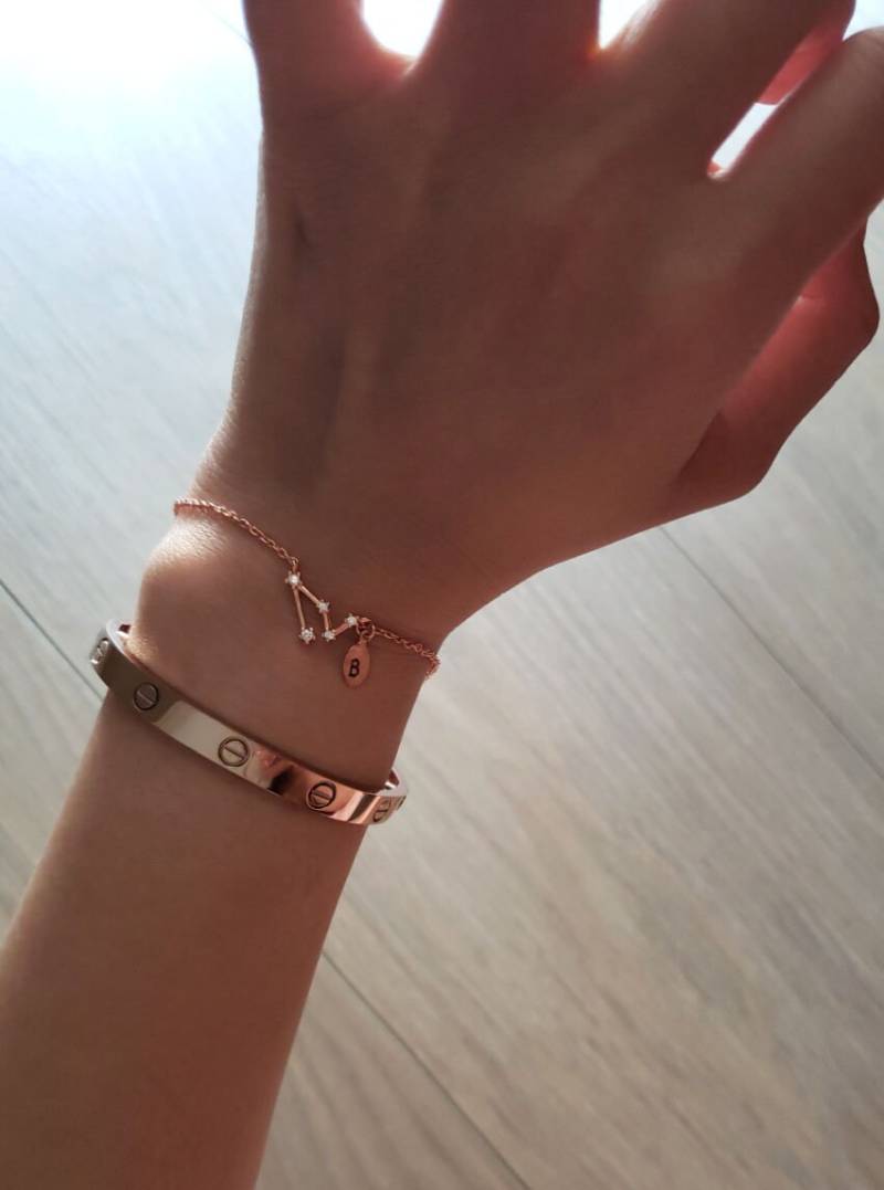 Rose Gold Sternzeichen Armband, Celestial, Zirkonia Diamanten, Roségold Umriss Rose Gold Sternzeichen Armband, Celestial, Zirkonia Diamanten, Roségold Umriss von dua770