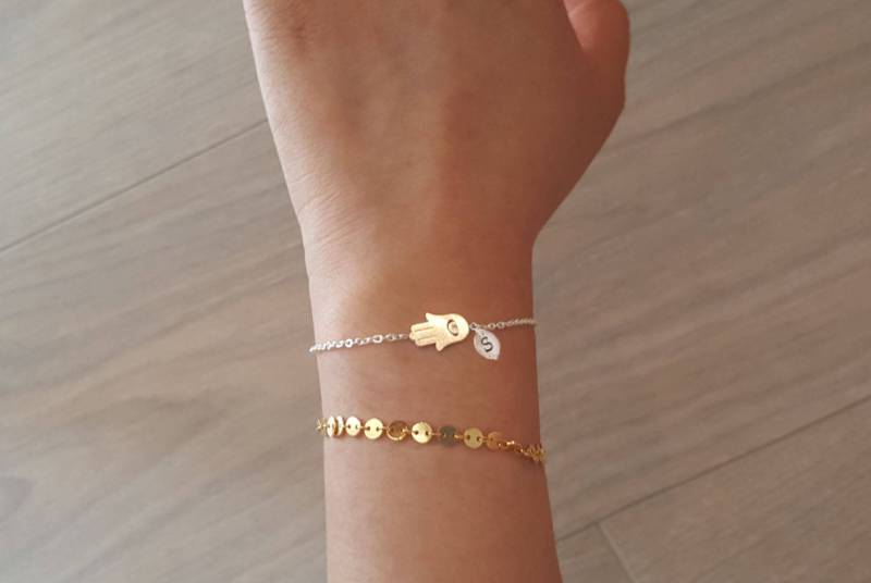 Rose Gold Zarte Petite Hamsa Hand Armbänder Armband Layered Brautjungfer Geschenk Silber Initial Beste Freunde Rose Gold Zarte Petite Hamsa Hand Armbänder Armband Layered Brautjungfer Geschenk Silber Initial Beste Freunde von dua770
