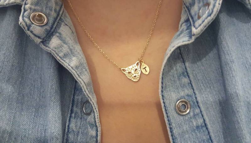 Zarte Leopard Halskette, Tiger Tier Erste Blatt Layering Brautjungfer Geschenk, Geschätztes Geschenk von dua770