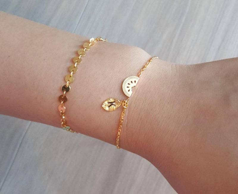 Zarte Wassermelone Armbänder, Einzigartiges Armband, Frucht Schicht Brautjungfer Geschenk, Freundschaftsarmband, Personalisiertes Armband von dua770