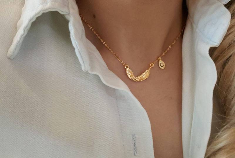 Zarte Zierliche Blatt Halskette, Feder Halsketten, Layering Halskette, Winzige Brautjungfer Geschenk, Geschätztes Geschenk von dua770