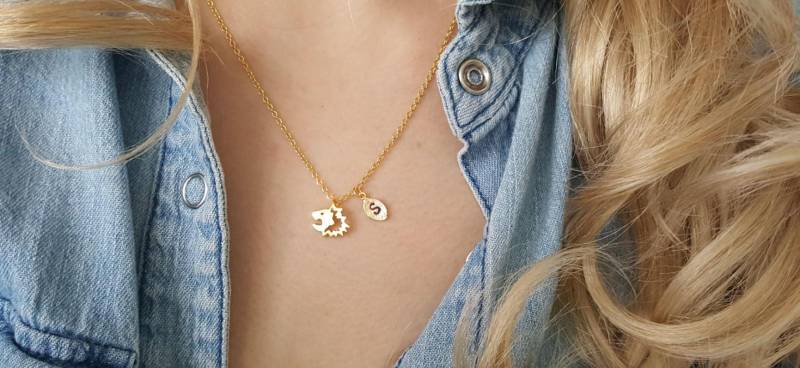 Zarte Zierliche Löwenkopf Halskette, Löwenhalskette, Süße Layering Winzige Brautjungferngeschenk, Geschätztes Geschenk von dua770