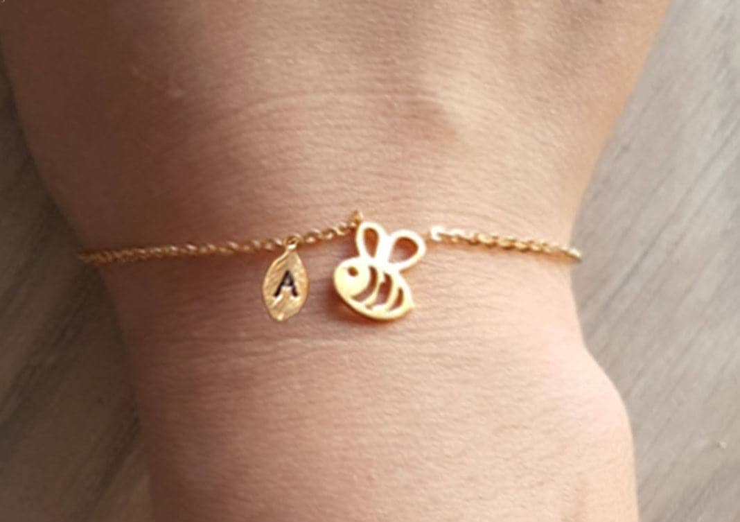 Zarte Zierliche Origami Biene Armbänder, Zarte Hummel Armband, Einzigartiges Armband, Dünne Goldkette, Layering Armband, Brautjungfer Geschenk von dua770