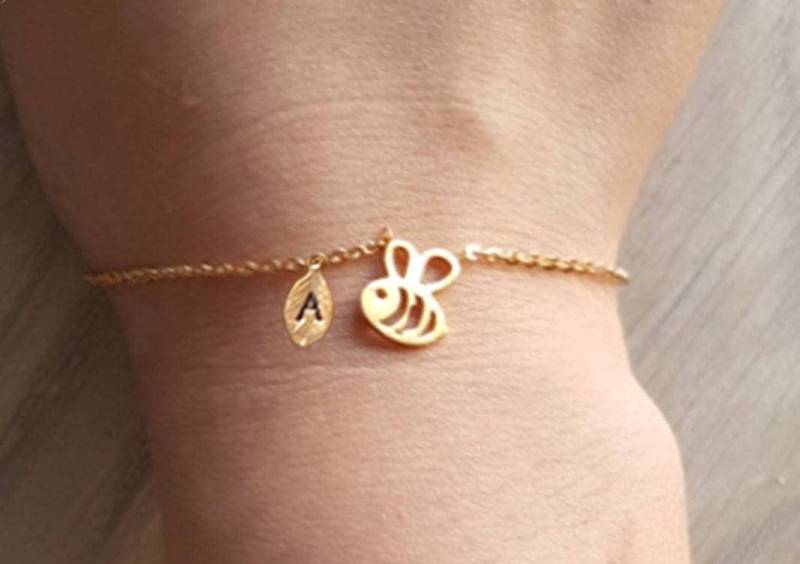 Zarte Zierliche Origami Biene Armbänder, Zarte Hummel Armband, Einzigartiges Armband, Dünne Goldkette, Layering Armband, Brautjungfer Geschenk von dua770
