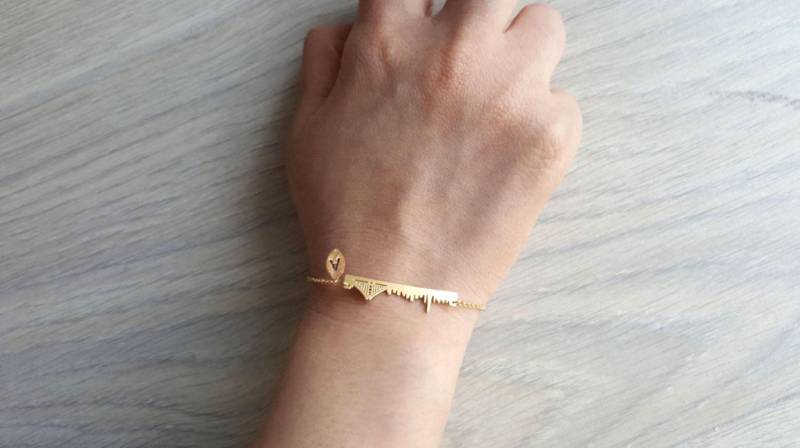 Zarte Zierliche San Francisco Armbänder, Zartes Armband, Stadt Dünne Goldkette, Layering Brautjungfer Geschenk Zarte Zierliche San Francisco Armbänder, Zartes Armband, Stadt Dünne Goldkette, Layering Brautjungfer Geschenk von dua770