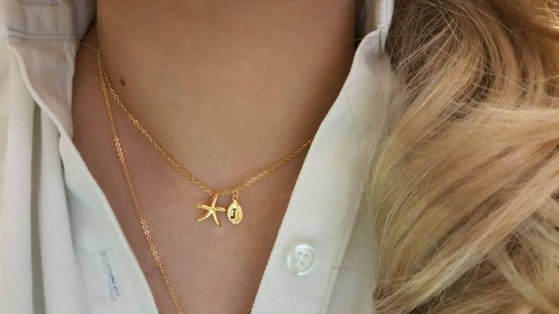 Zarte Zierliche Seestern Halskette, Halsketten, Layering Winzige Brautjungfer Geschenk, Geschätztes Geschenk von dua770
