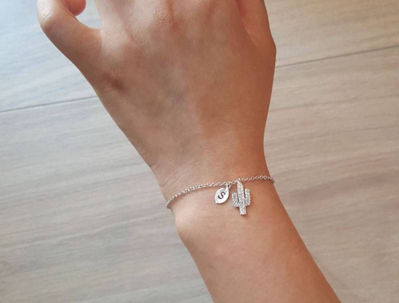 Zarte Zierliche Swarovski Kaktus Armband, Zarte Armbänder, Hochzeitsarmband, Hochzeitsarmband, Brautjungfer Geschenk von dua770