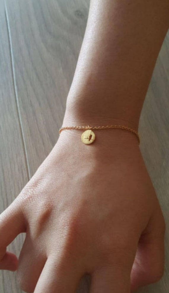 Zarte Zierliche Vogel Armbänder, Zarte Zweig Armband, Dünne Gold Kette, Layering Brautjungfer Geschenk von dua770