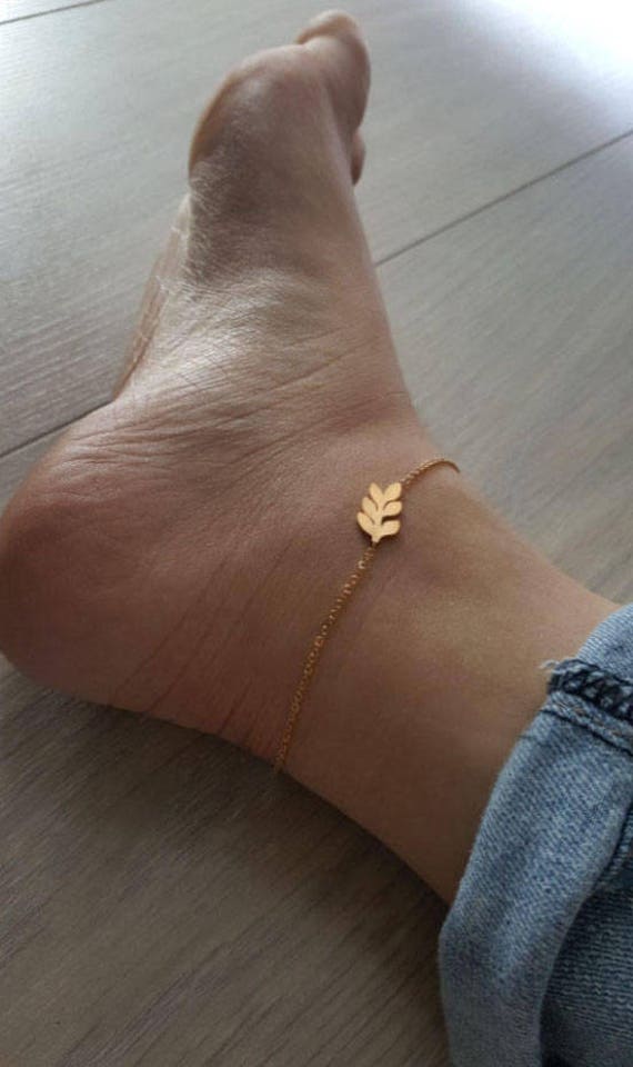 Zartes Zierliches Olivenzweig Fußkettchen, Zartes Blatt Einzigartiges Olive Brautjungfer Geschenk, Geschätztes Weihnachtsgeschenke, Geschenk von dua770