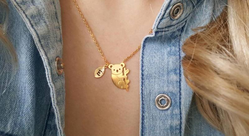 Zierliche Petite Koala Halskette, Erste Blatt Layering Winzige Brautjungfer Geschenk, Geschätztes Geschenk von dua770