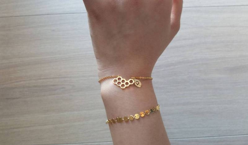 Zierliche Zierliche Bienenkorb Armbänder, Zartes Bienenwabenarmband, Hochzeitsarmband, Brautjungferngeschenk, Anfängliches Armband, Layering Armband von dua770