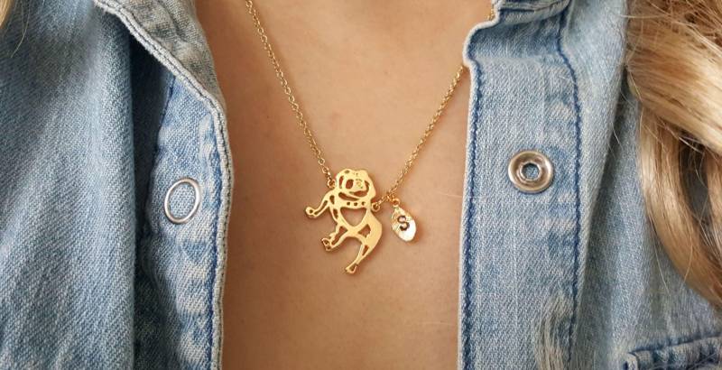 Zierliche Zierliche Origami Bulldogge Halskette, Erste Blatt Layering Brautjungfer Geschenk, Geschätztes Geschenk von dua770