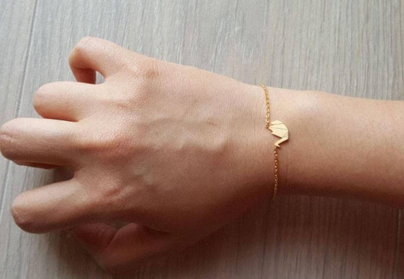 Zierliche Zierliche Origami Schwan Armbänder, Zartes Vogel Armband, Dünne Goldkette, Layering Brautjungfer Geschenk Zierliche Zierliche Origami Schwan Armbänder, Zartes Vogel Armband, Dünne Goldkette, Layering Brautjungfer Geschenk von dua770