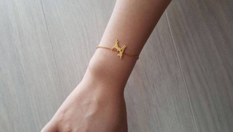 Zierliches Chihuahua Armband, Zartes Hund Einzigartiges Dünne Goldkette, Layering Brautjungfer Geschenk Zierliches Chihuahua Armband, Zartes Hund Einzigartiges Dünne Goldkette, Layering Brautjungfer Geschenk von dua770