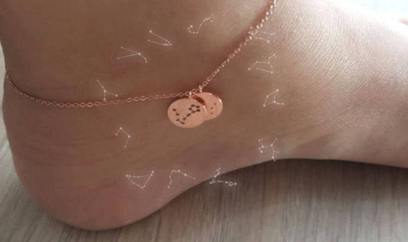 Zierliches Sternzeichen Fußkettchen, Stern Anklet, Konstellation Einzigartiges Brautjungfer Geschenk, Geschätztes Weihnachtsgeschenke, Gutes Geschenk von dua770