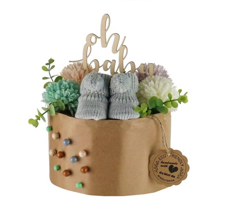 dubistda-WINDELTORTEN- Neugeborenen-Geschenkset Windeltorte ECO FRIENDLY von dubistda-WINDELTORTEN-