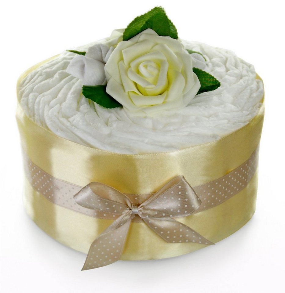 dubistda-WINDELTORTEN- Neugeborenen-Geschenkset Windeltorte Mädchen ROSENBLÜTE, 24-teilig von dubistda-WINDELTORTEN-