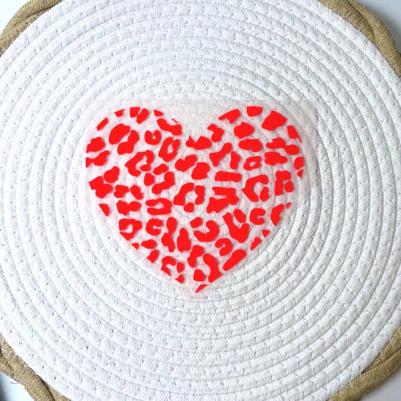 Leo- Herz „ Neonorange - 15 cm Eigenproduktion Flockpatch Iron On von dubisunikat