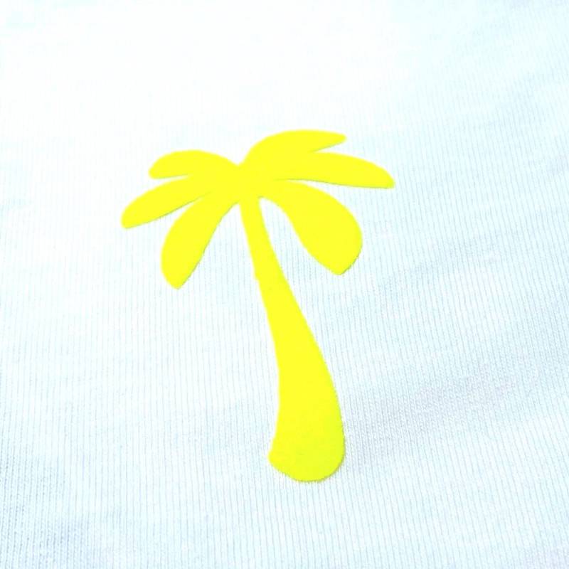 Palme Xxl „ Neon - Gelb 24 cm X 17 Flockpatch Eigenproduktion Zum Aufbügeln von dubisunikat