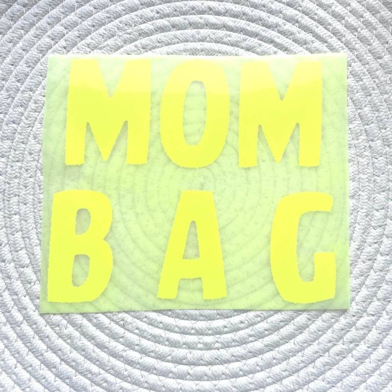 Patch - Xl Eigenproduktion „ Mombag Neongelb Iron On 15 cm X Perfekt Für Einen Megacoolen Look von dubisunikat