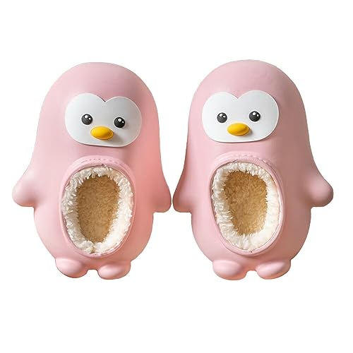 dubuto Pinguin Hausschuhe Kinder Plüsch Rutschfeste Pinguin Slippers, Winter Tiere Niedliche Cartoon Hauspantoffeln für Mädchen Jungen, Warme Cozy Pantoffeln für Damen Herren von dubuto