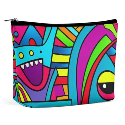 Make-up-Tasche, personalisierte Kosmetiktasche für Damen, Abstrakte Graffiti, 7.3cm L x 15cm W x 5.9cm H, Kulturbeutel von ducanll