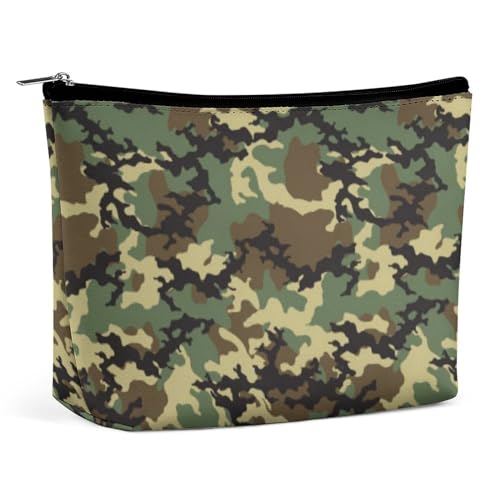 Make-up-Tasche, personalisierte Kosmetiktasche für Damen, Camouflage-Muster, 7.3cm L x 15cm W x 5.9cm H, Kulturbeutel von ducanll