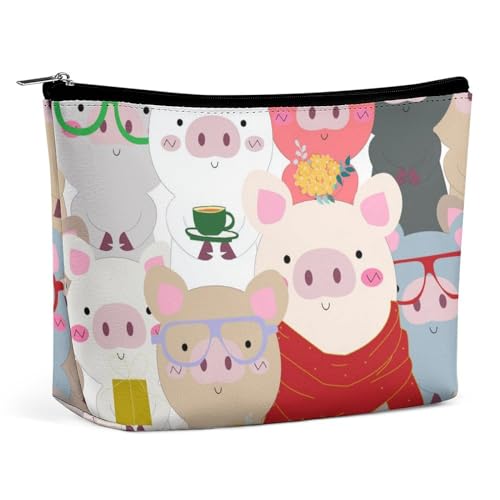 Make-up-Tasche, personalisierte Kosmetiktasche für Damen, Cartoon Pig, 7.3cm L x 15cm W x 5.9cm H, Kosmetiktasche von ducanll