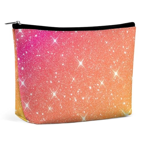 Make-up-Tasche, personalisierte Kosmetiktasche für Damen, Glänzende Sterne, 7.3cm L x 15cm W x 5.9cm H, Kulturbeutel von ducanll