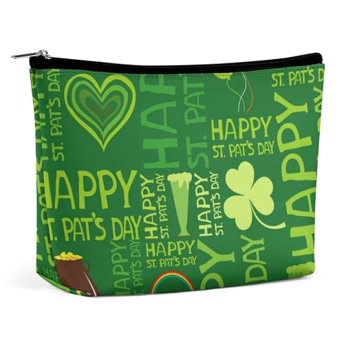 Make-up-Tasche, personalisierte Kosmetiktasche für Damen, Happy St. Patrick's Day, 7.3cm L x 15cm W x 5.9cm H, Kosmetiktasche von ducanll