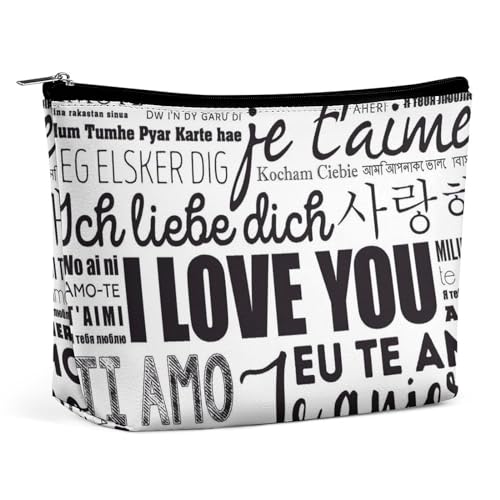 Make-up-Tasche, personalisierte Kosmetiktasche für Damen, I Love Your Word Art, 7.3cm L x 15cm W x 5.9cm H, Kulturbeutel von ducanll