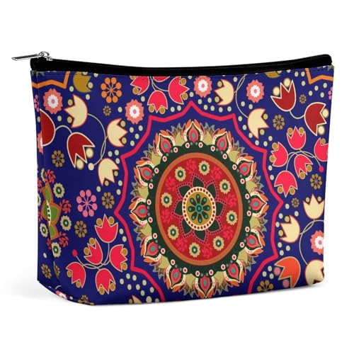 Make-up-Tasche, personalisierte Kosmetiktasche für Damen, Mandala-Textur, 7.3cm L x 15cm W x 5.9cm H, Kosmetiktasche von ducanll