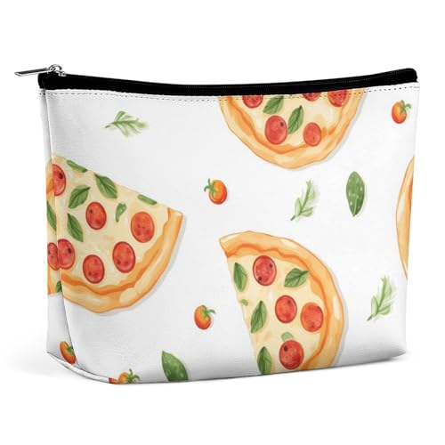 Make-up-Tasche, personalisierte Kosmetiktasche für Damen, Pizza Food, 7.3cm L x 15cm W x 5.9cm H, Kosmetiktasche von ducanll