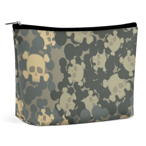 Make-up-Tasche, personalisierte Kosmetiktasche für Damen, Totenkopf-Motiv, 7.3cm L x 15cm W x 5.9cm H, Kulturbeutel von ducanll