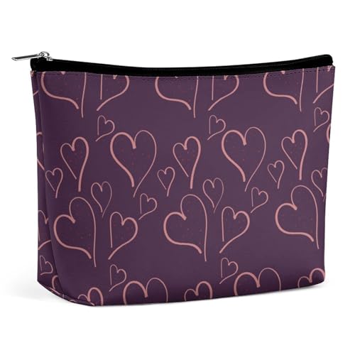 Make-up-Tasche, personalisierte Kosmetiktasche für Damen, Valentinstag, 7.3cm L x 15cm W x 5.9cm H, Kulturbeutel von ducanll