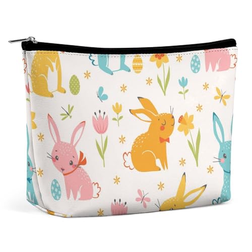 ducanll Bunte Kosmetiktasche mit großem Fassungsvermögen für Damen, Kaninchen, Reise-Make-up-Tasche, wasserdicht, kratzfest, Reise-Kulturbeutel, hase, 7.3cm L x 15cm W x 5.9cm H, Kulturbeutel von ducanll