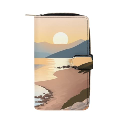 ducanll Damen-Geldbörse mit mehreren Kartenfächern und Handyfach, Bachmuster, 19.7cm length, 11cm width, 3.5cm thickness von ducanll