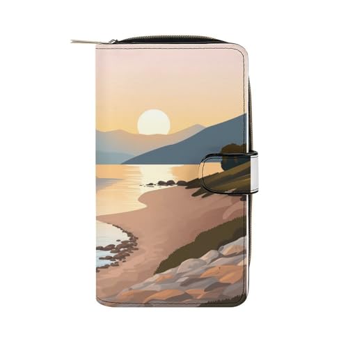 ducanll Damen-Geldbörse mit mehreren Kartenfächern und Handyfach, Bachmuster, 19.7cm length, 11cm width, 3.5cm thickness von ducanll