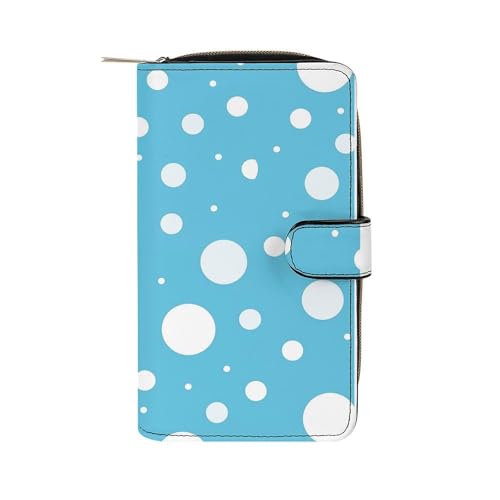 ducanll Damen-Geldbörse mit mehreren Kartenfächern und Handyfach, Blue Pokal Dot, 19.7cm length, 11cm width, 3.5cm thickness von ducanll