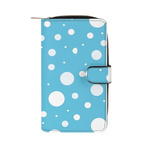 ducanll Damen-Geldbörse mit mehreren Kartenfächern und Handyfach, Blue Pokal Dot, 19.7cm length, 11cm width, 3.5cm thickness von ducanll