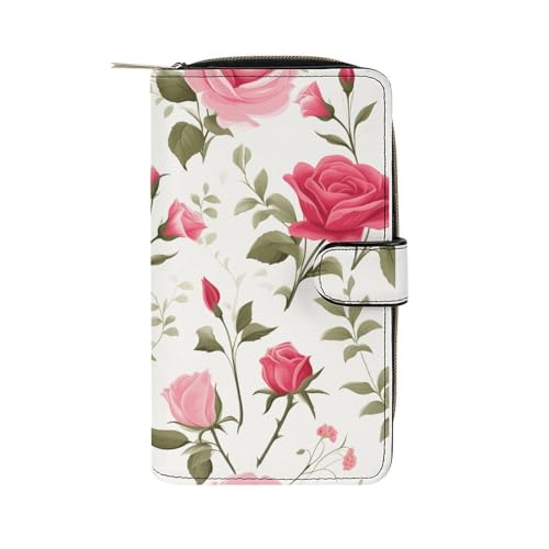 ducanll Damen-Geldbörse mit mehreren Kartenfächern und Handyfach, Blumenmuster, 19.7cm length, 11cm width, 3.5cm thickness von ducanll