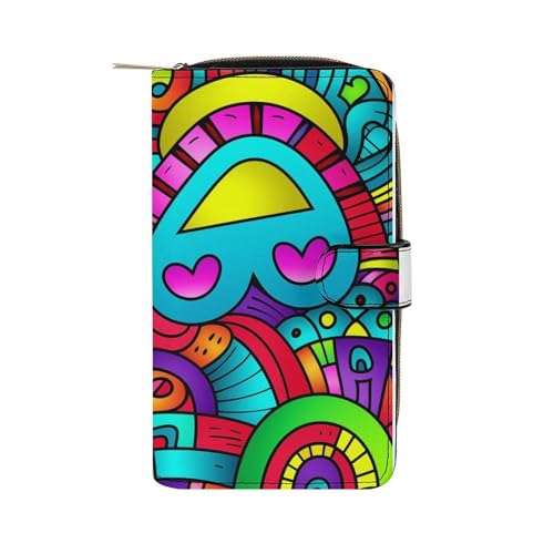 ducanll Damen-Geldbörse mit mehreren Kartenfächern und Handyfach, Bunte Streifen, 19.7cm length, 11cm width, 3.5cm thickness von ducanll