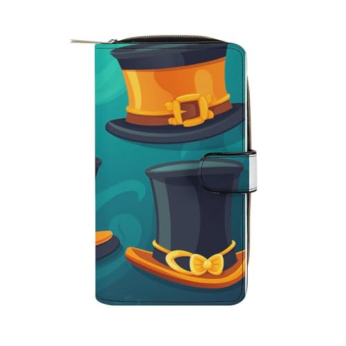 ducanll Damen-Geldbörse mit mehreren Kartenfächern und Handyfach, Cartoon-Hut, 19.7cm length, 11cm width, 3.5cm thickness von ducanll