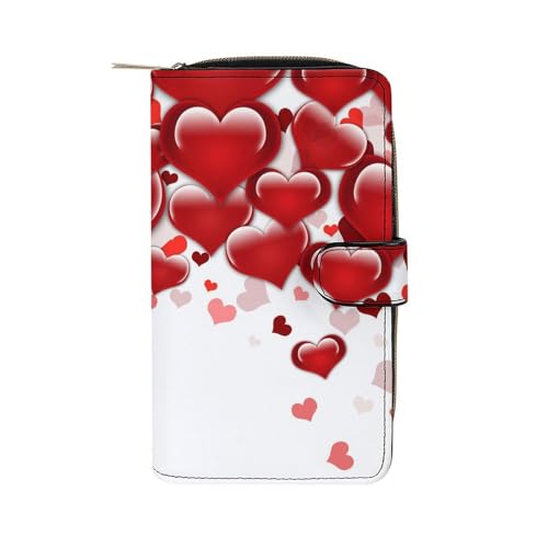 ducanll Damen-Geldbörse mit mehreren Kartenfächern und Handyfach, Cartoon Romantic Love Love, 19.7cm length, 11cm width, 3.5cm thickness von ducanll